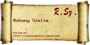 Rohony Szelim névjegykártya